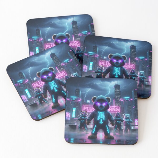 Item preview, Plushi Gang – Cyberpunk Teddy Bears in Neon Rebellion designed and sold by PLUSHIWORLDtm.