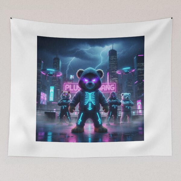 Item preview, Plushi Gang – Cyberpunk Teddy Bears in Neon Rebellion designed and sold by PLUSHIWORLDtm.