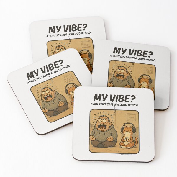 Item preview, Zen Cat & Anxious Human - My Vibe? Soft Scream in a Loud World | Funny Meditation Sarcastic Humor designed and sold by Cree8if.