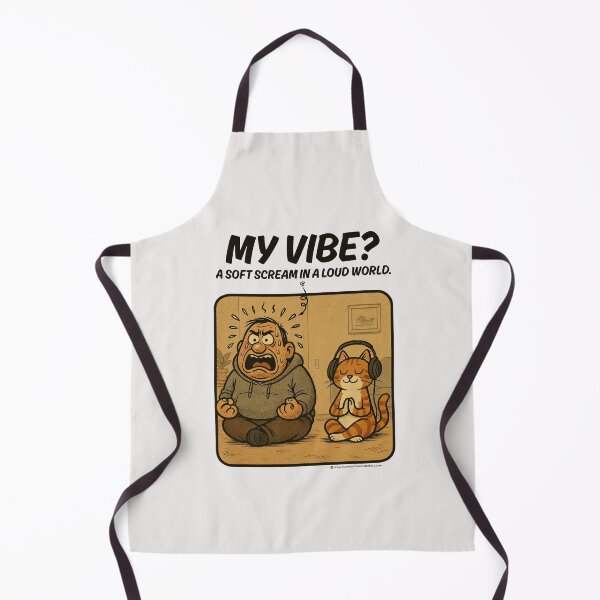 Item preview, Zen Cat & Anxious Human - My Vibe? Soft Scream in a Loud World | Funny Meditation Sarcastic Humor designed and sold by Cree8if.