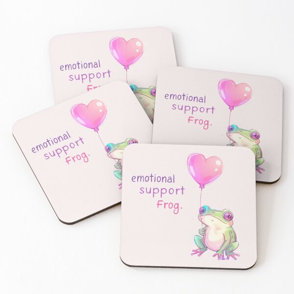 Item preview, Emotional support frog designed and sold by Pastel & Neon art store.