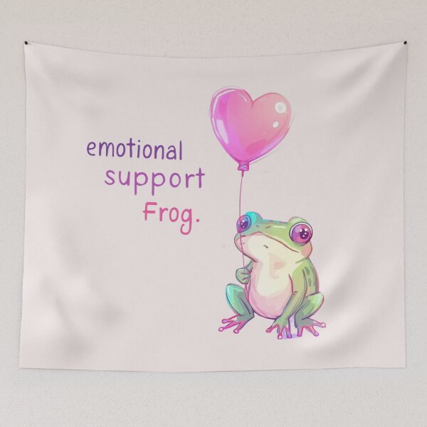 Item preview, Emotional support frog designed and sold by Pastel & Neon art store.