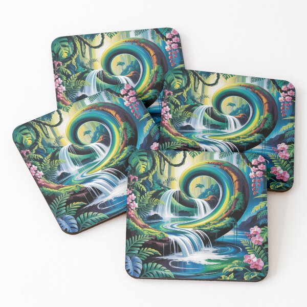 Item preview, Еxotic landscape with a mesmerizing waterfall. designed and sold by Lilashakti ⭐️ ⭐️ ⭐️ ⭐️ ⭐️.