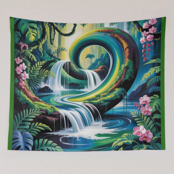 Item preview, Еxotic landscape with a mesmerizing waterfall. designed and sold by Lilashakti ⭐️ ⭐️ ⭐️ ⭐️ ⭐️.