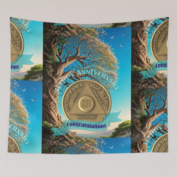 Item preview, 25 Year Coin Recovery Anniversary Tree of Life designed and sold by ApexDesigners.