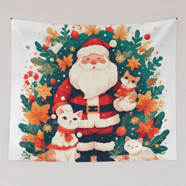 Item preview, Santa Claus and Feline friends designed and sold by Maioriz.