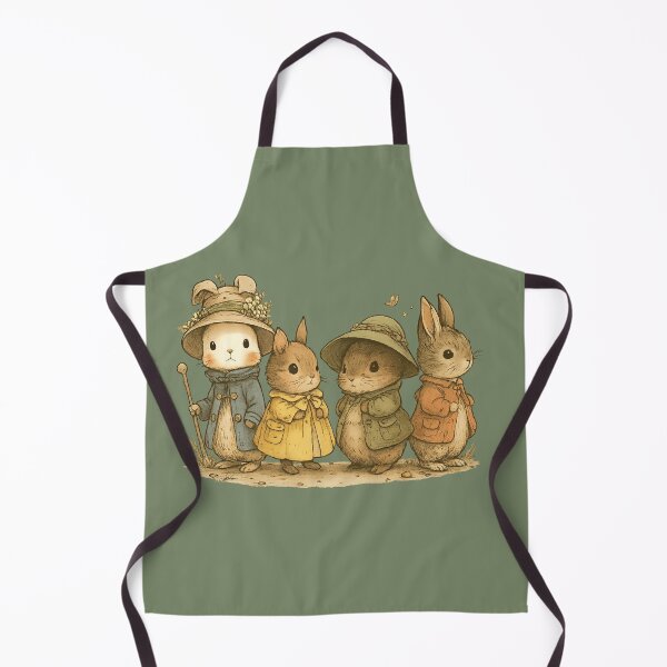 Item preview, Four Rabbit Friends in Coats | Vintage Watercolor Children's Illustration | Vintage Fantasy Illustration | Classic Fairy Tale Children's Illustration designed and sold by DakotaPoppin.