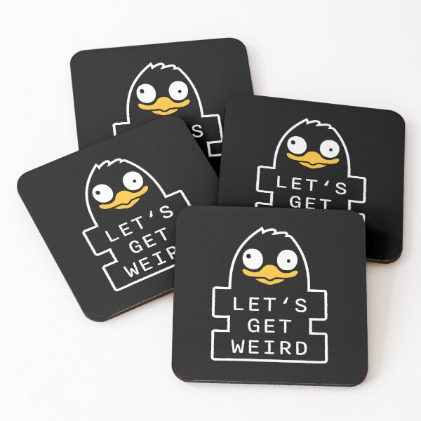 Item preview, Lets Get Weird Penguin Funny Quirky Humor Statement designed and sold by shirt-o-mat.
