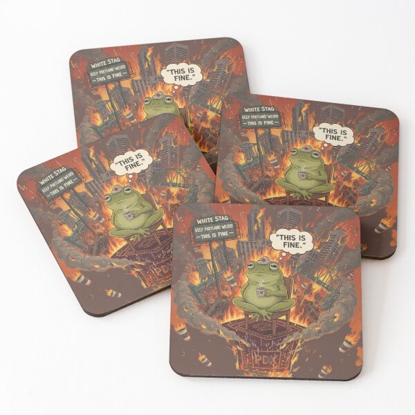 Item preview, Frog in Flames – Keep Portland Weird designed and sold by VibeNationArt.