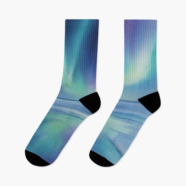 Item preview, Northern Lights Watercolor | Arctic Sky Reflection Art designed and sold by solynneart.