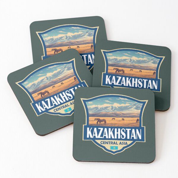 Item preview, Kazakhstan Illustration Retro Badge designed and sold by KrisSidDesigns.