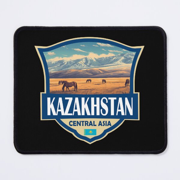 Item preview, Kazakhstan Illustration Retro Badge designed and sold by KrisSidDesigns.