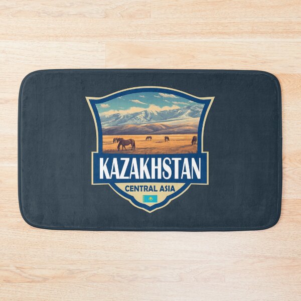 Item preview, Kazakhstan Illustration Retro Badge designed and sold by KrisSidDesigns.