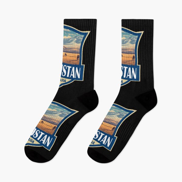 Item preview, Kazakhstan Illustration Retro Badge designed and sold by KrisSidDesigns.