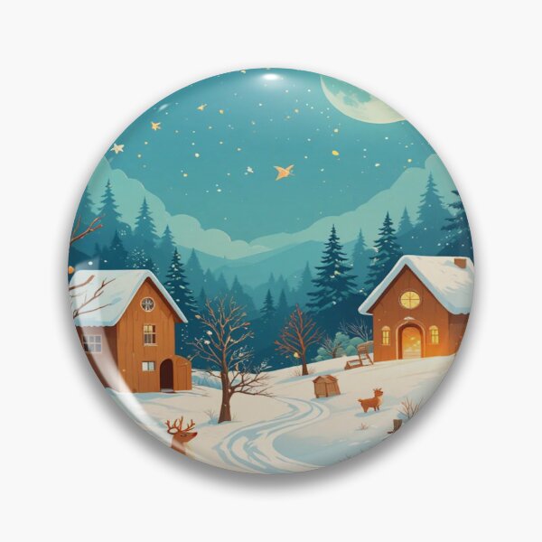 Item preview, Snowy full moon winter landscape under starry sky designed and sold by Hot4Shirt.