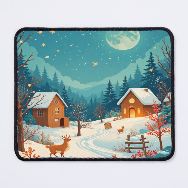 Item preview, Snowy full moon winter landscape under starry sky designed and sold by Hot4Shirt.