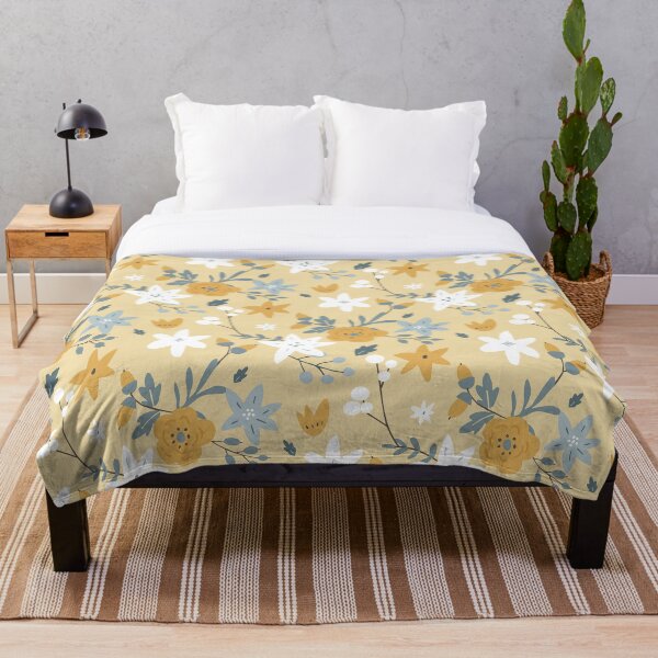 Item preview, Perfect winter day - winter floral pattern in light yellow tones designed and sold by EMJAYHeiss.
