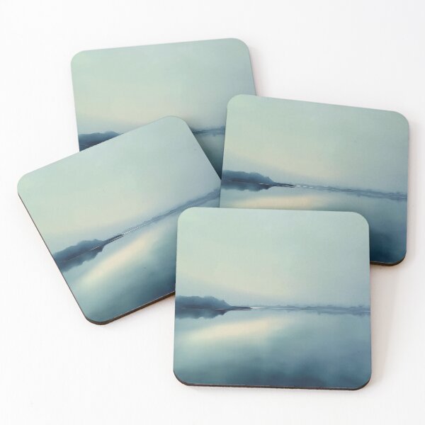 Item preview, Misty Dawn Watercolor | Blue Horizon Landscape designed and sold by solynneart.