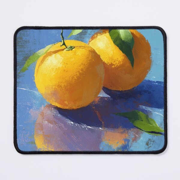 Item preview, Oranges with Green Leaves on Blue Canvas designed and sold by Venon28.