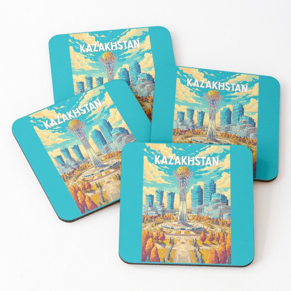 Item preview, Kazakhstan Illustration Travel Art Vintage designed and sold by KrisSidDesigns.