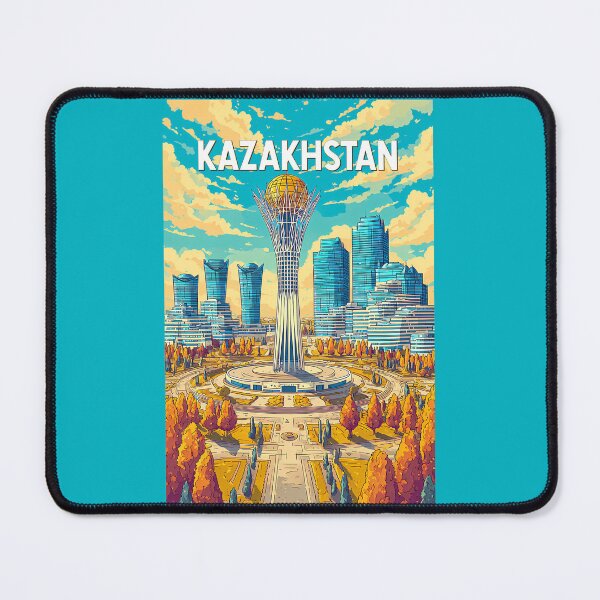 Item preview, Kazakhstan Illustration Travel Art Vintage designed and sold by KrisSidDesigns.