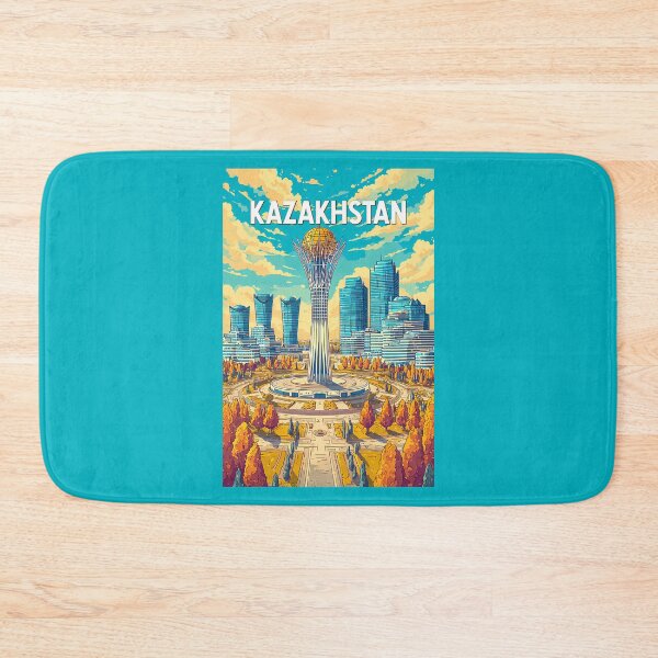 Item preview, Kazakhstan Illustration Travel Art Vintage designed and sold by KrisSidDesigns.