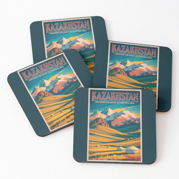 Item preview, Kazakhstan Steppes Illustration Travel Art Vintage designed and sold by KrisSidDesigns.