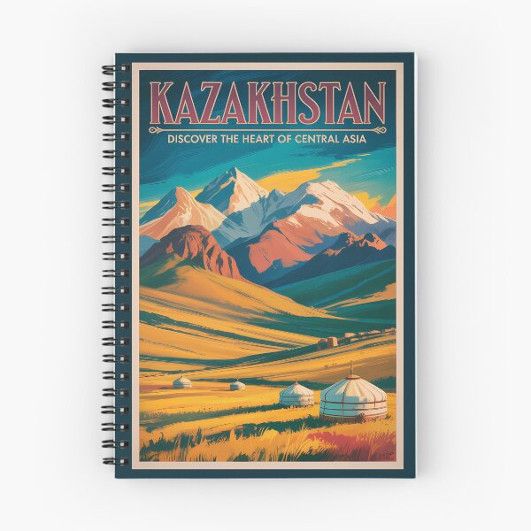 Item preview, Kazakhstan Steppes Illustration Travel Art Vintage designed and sold by KrisSidDesigns.