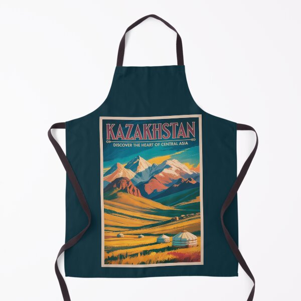 Item preview, Kazakhstan Steppes Illustration Travel Art Vintage designed and sold by KrisSidDesigns.