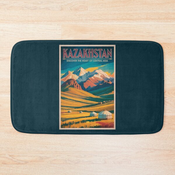 Item preview, Kazakhstan Steppes Illustration Travel Art Vintage designed and sold by KrisSidDesigns.