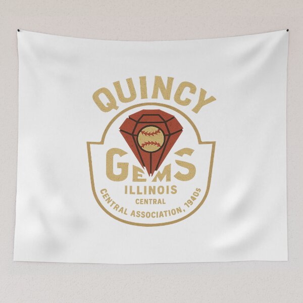 Artikelvorschau, Quincy Gems – Vintage-Baseball-Logo von Illinois (Central Association, 1940er Jahre) entworfen und verkauft von BackstopAndCo.