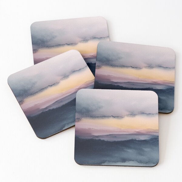 Item preview, Soft Sunrise Watercolor | Horizon Landscape Art designed and sold by solynneart.