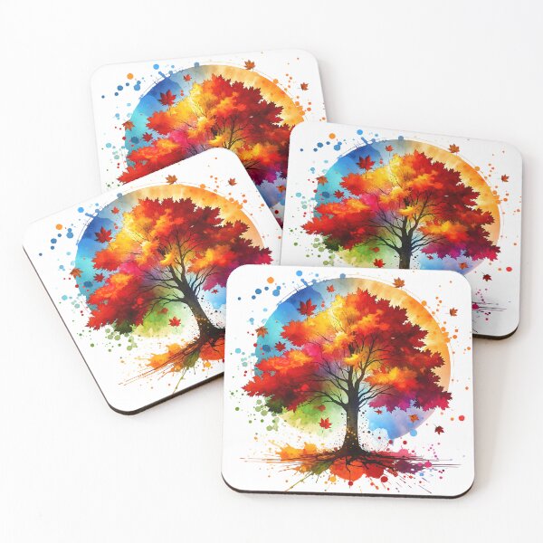 Item preview, Watercolor Red Tree Burst designed and sold by ByNicoleSara.