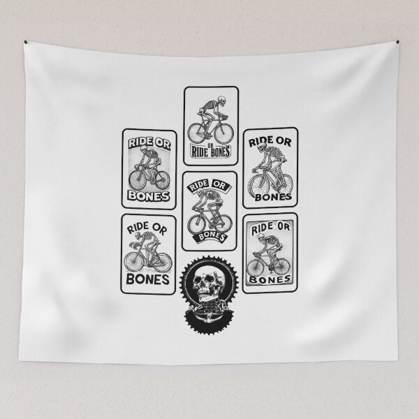 Item preview, RIDE OR BONES – Skeleton on Fixed Gear Bike | Urban Punk Cycling Art designed and sold by Absyntart.