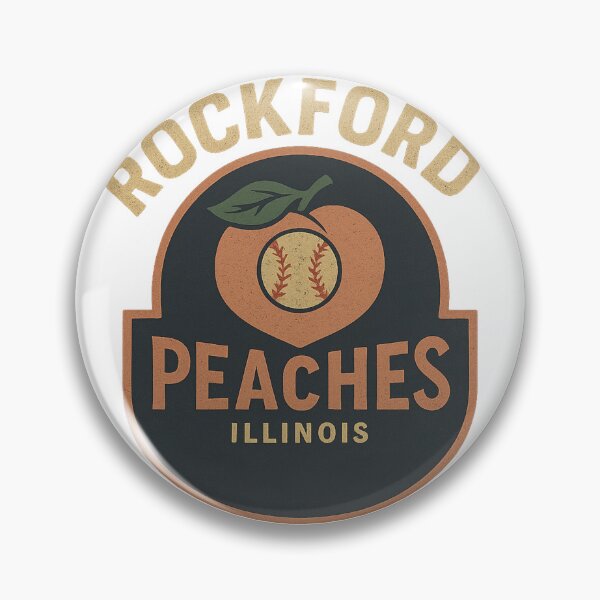 Item preview, Rockford Peaches – Vintage Illinois Baseball Logo (All-American Girls Professional Baseball League) designed and sold by BackstopAndCo.