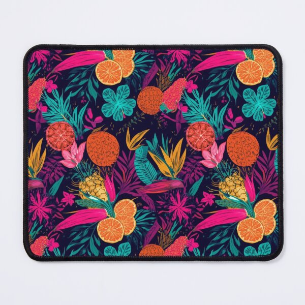 Item preview, Neon Tropical Pattern – Pineapples, Hibiscus & Bird of Paradise designed and sold by Esterlane.