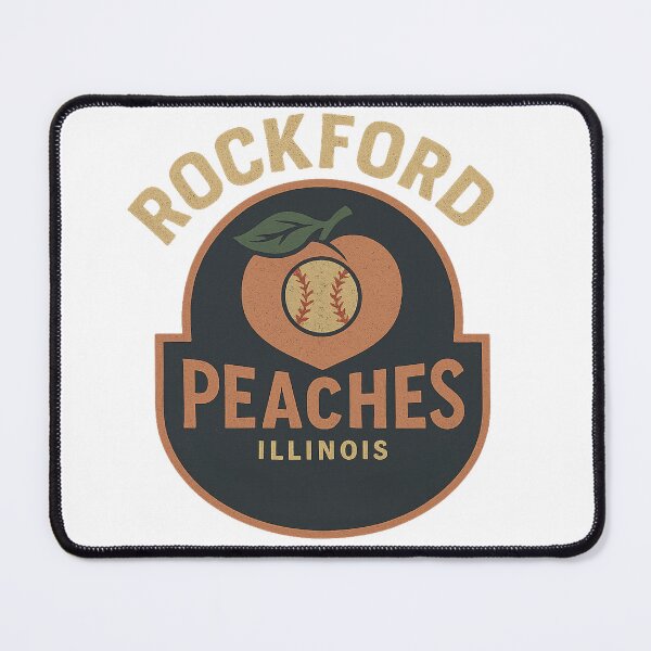 Item preview, Rockford Peaches – Vintage Illinois Baseball Logo (All-American Girls Professional Baseball League) designed and sold by BackstopAndCo.
