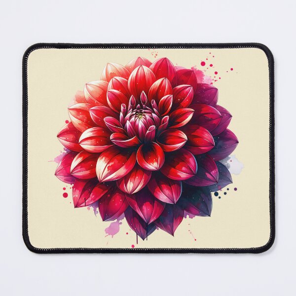 Item preview, Red Watercolor Dahlia designed and sold by ByNicoleSara.