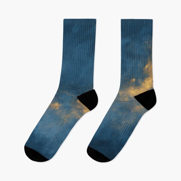Item preview, Golden Lanterns in the Night Sky | Dreamy Blue and Gold Watercolor designed and sold by solynneart.