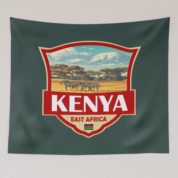 Item preview, Kenya Illustration Retro Badge designed and sold by KrisSidDesigns.