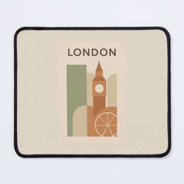 Artikelvorschau, Minimalistisches geometrisches Poster London – Big Ben und London Eye Abstrakte Kunst entworfen und verkauft von UrbanlineArt.