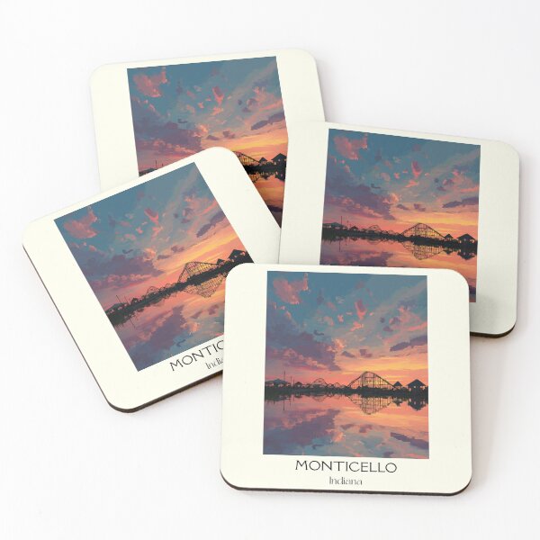 Item preview, Monticello Indiana Lake Sunset | Twin Lakes Poster designed and sold by TuncGK.