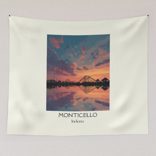 Item preview, Monticello Indiana Lake Sunset | Twin Lakes Poster designed and sold by TuncGK.