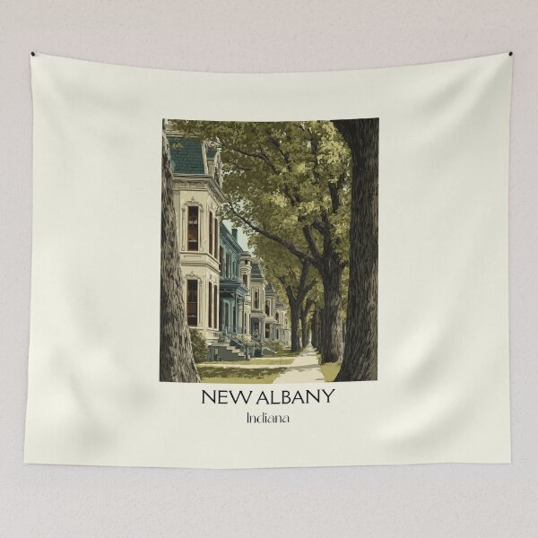 Item preview, New Albany Indiana Mansion Row | Historic Street Poster designed and sold by TuncGK.