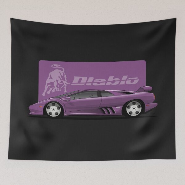 Item preview, Lambo Diablo Purple illustration designed and sold by blackdogshop.