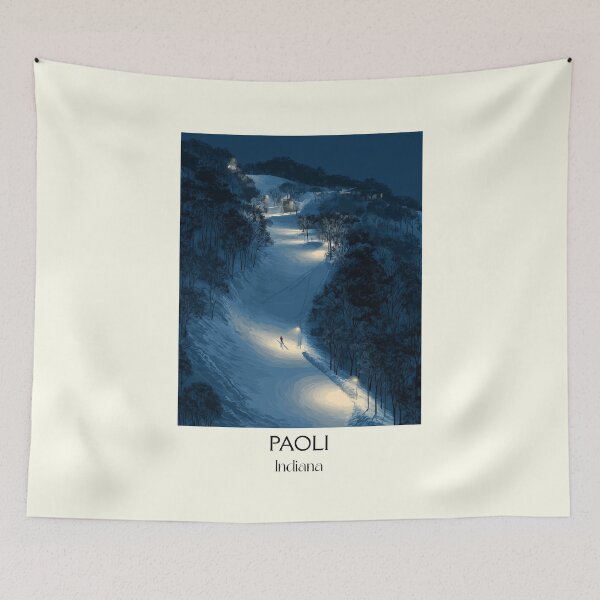 Item preview, Paoli Indiana Ski Slopes | Winter Sports Art Poster designed and sold by TuncGK.