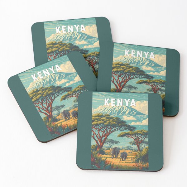 Item preview, Kenya Illustration Travel Art Vintage designed and sold by KrisSidDesigns.