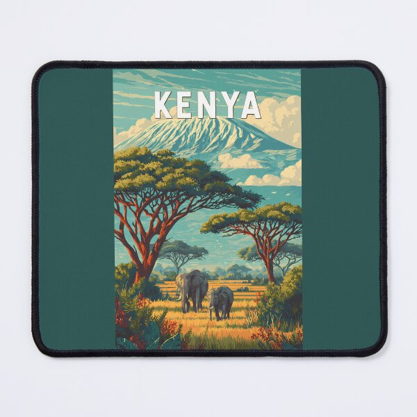 Item preview, Kenya Illustration Travel Art Vintage designed and sold by KrisSidDesigns.