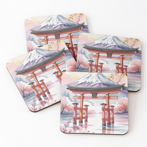 Item preview, Serenity of Torii: Mount Fuji in Watercolor /Japon Poster/ designed and sold by AndrewYoko.
