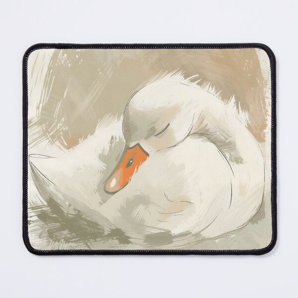 Item preview, Sleeping Swan Watercolor Neutral Nursery Art designed and sold by WabiSabiSjak.